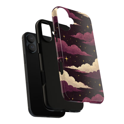 Illustrated Plum Clouds & Stars Phone Case