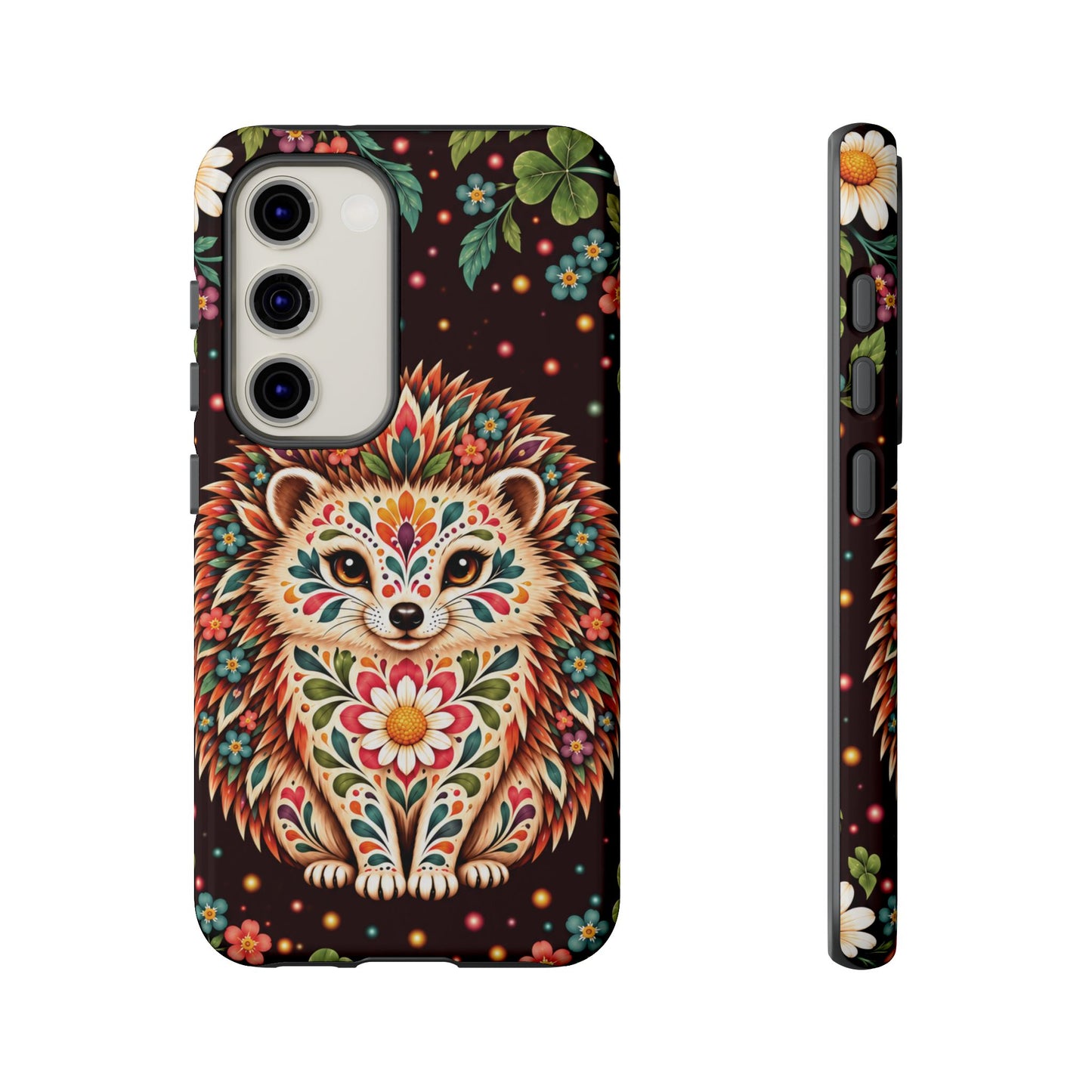 Vibrant Terracotta and Teal Calavera Hedgehog Phone Case - Multicolor Phone Case - Samsung Galaxy S23 / Glossy