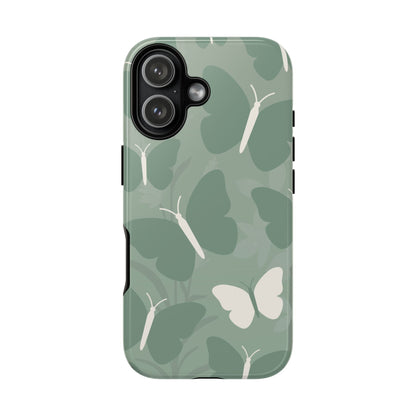 Minimalist Mint Green Butterfly Pattern Phone Case - Green Phone Case - iPhone 17 / Glossy