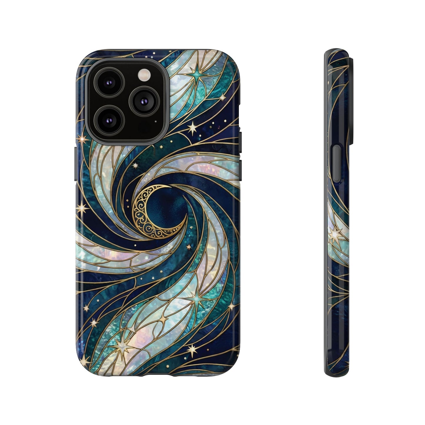 Elegant Navy & Teal Celestial Swirl Phone Case