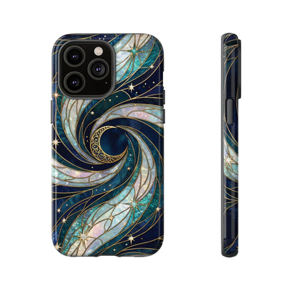 Elegant Navy & Teal Celestial Swirl Phone Case