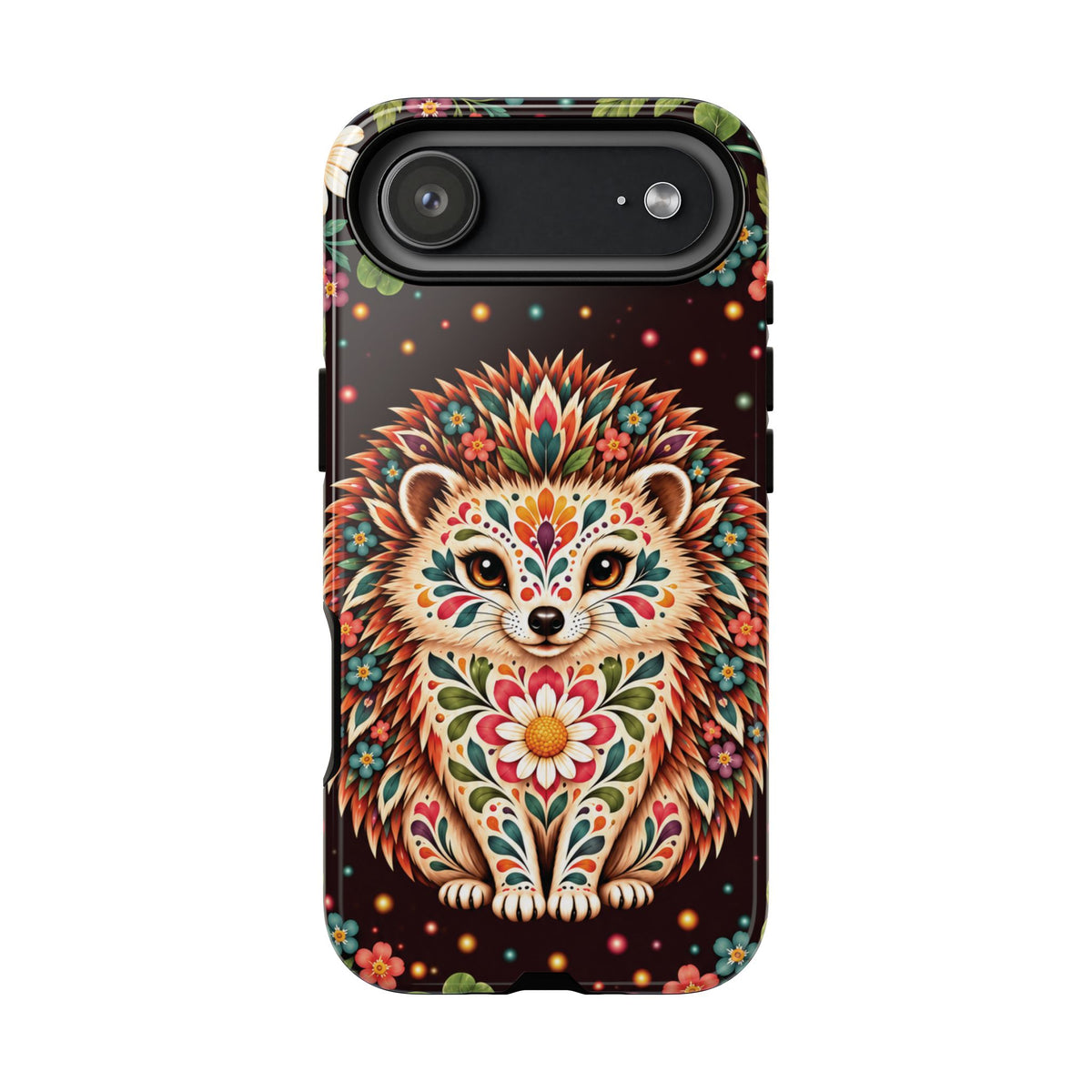 Vibrant Terracotta and Teal Calavera Hedgehog Phone Case - Multicolor Phone Case - iPhone 17 Air / Glossy