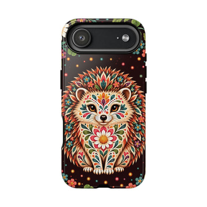 Vibrant Terracotta and Teal Calavera Hedgehog Phone Case - Multicolor Phone Case - iPhone 17 Air / Glossy