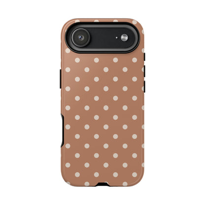 Brown with White Dot Pattern Phone Case