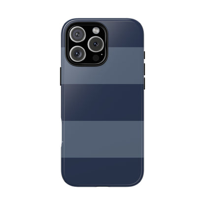 Dark Blue Horizontal Stripe Pattern Phone Case - Blue Phone Case - iPhone 16 Pro Max / Glossy