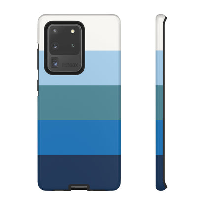 Blue and White Stripe Pattern Phone Case - Blue Phone Case - Samsung Galaxy S20 Ultra / Glossy