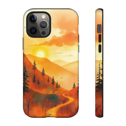 iPhone 12 Pro / Glossy Phone Case - Golden Sunset Design Phone Case