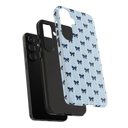 Retro Navy Blue Bow Pattern Phone Case