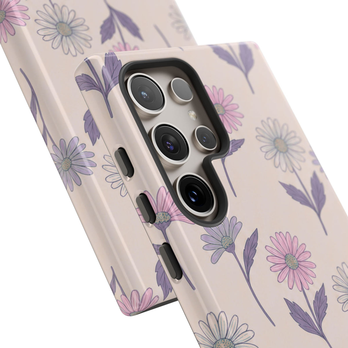 Pretty Pink & Purple Daisy Pattern Phone Case