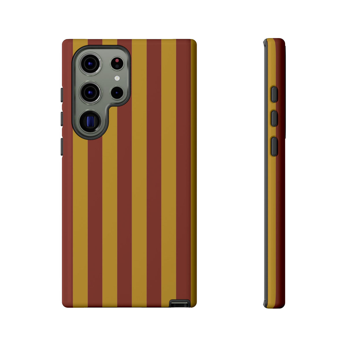 Trendy Mustard & Burgandy Stripe Pattern Phone Case - Brown Phone Case - Samsung Galaxy S23 Ultra / Glossy