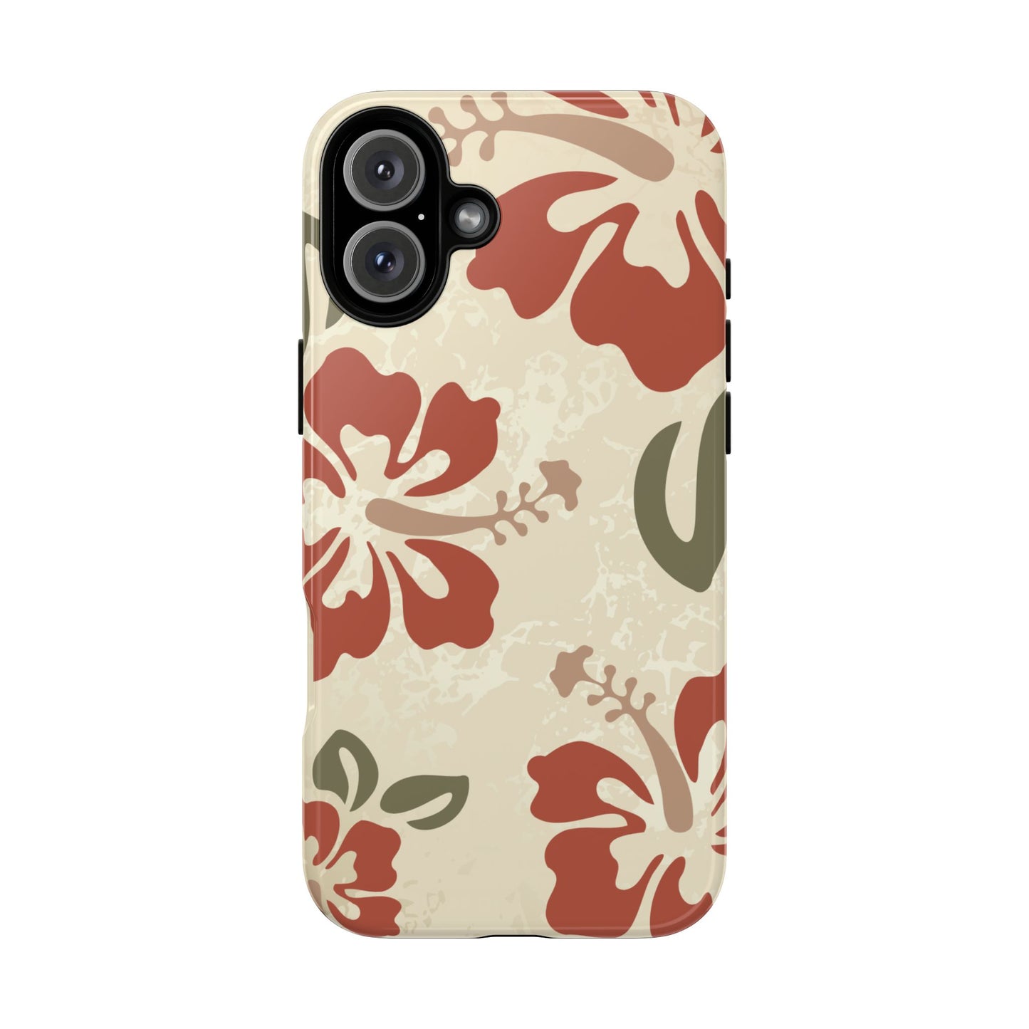 iPhone 16 Plus / Glossy Phone Case - ’Boho Chic Hibiscus Pattern #1’ Phone Case