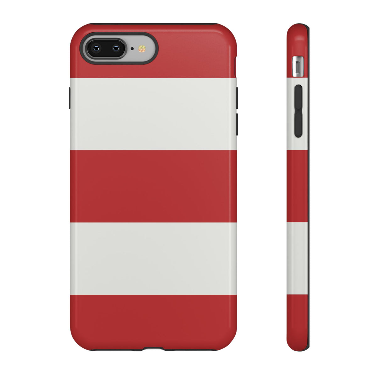 Red & White Horizontal Stripe Pattern Phone Case - Red Phone Case - iPhone 8 Plus / Glossy