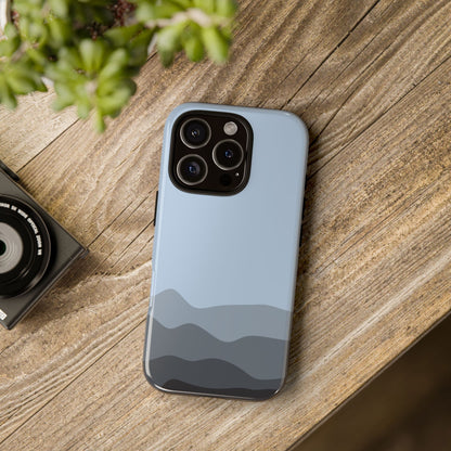 Blue Abstract Waves Protective Phone Case - Blue Phone Case