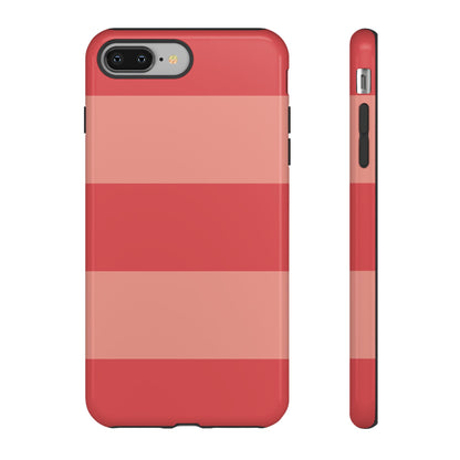 iPhone 8 Plus / Glossy Phone Case - Pink Horizontal Stripe Pattern Phone Case
