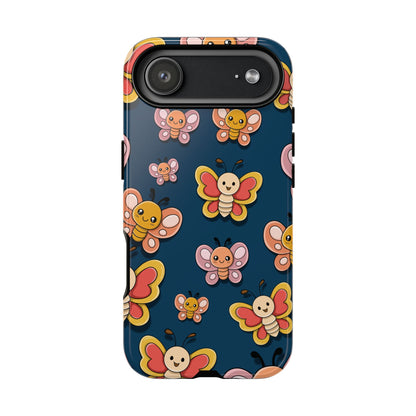 Dark Blue Butterfly Sticker Design Phone Case - Blue Phone Case - iPhone 17 Air / Glossy