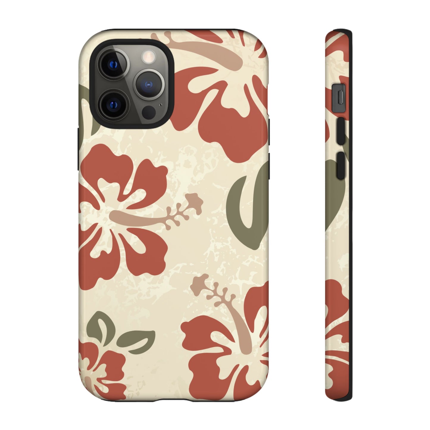 iPhone 12 Pro / Glossy Phone Case - ’Boho Chic Hibiscus Pattern #1’ Phone Case