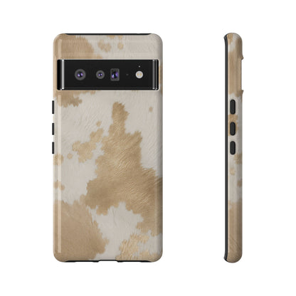 Elegant Champagne Cow Print Phone Case