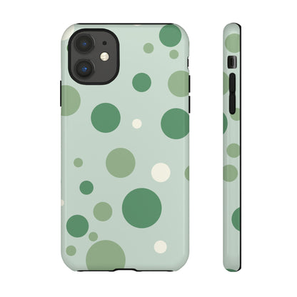 iPhone 11 / Glossy Phone Case - ’Bold Green Dot Pattern’ Phone Case