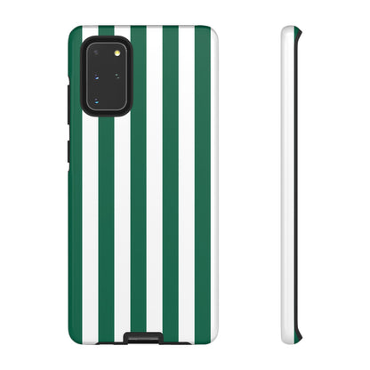 Samsung Galaxy S20+ / Glossy Phone Case - Simple Green & White Stripe Pattern Phone Case