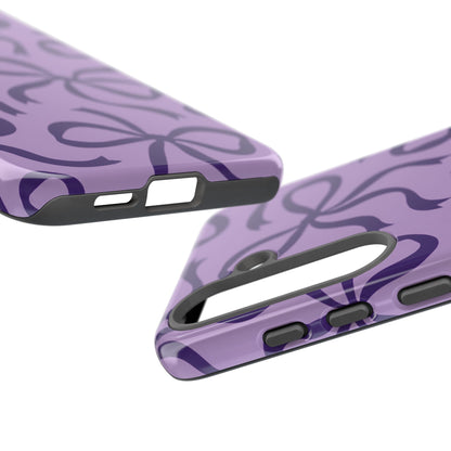 Bold Lilac and Deep Purple Bow Pattern Phone Case