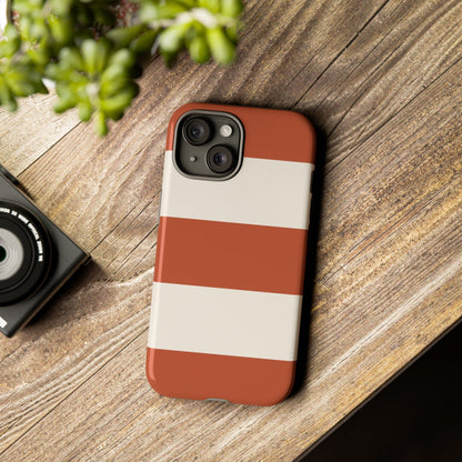 Terracotta Horizontal Stripe Pattern Phone Case - Orange Phone Case