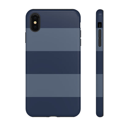 Dark Blue Horizontal Stripe Pattern Phone Case - Blue Phone Case - iPhone XS MAX / Glossy