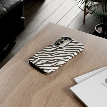 Stylish Mocha Zebra Print Phone Case