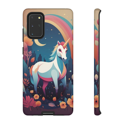Samsung Galaxy S20+ / Glossy Phone Case - Stylised Unicorn & Rainbow Design Phone Case