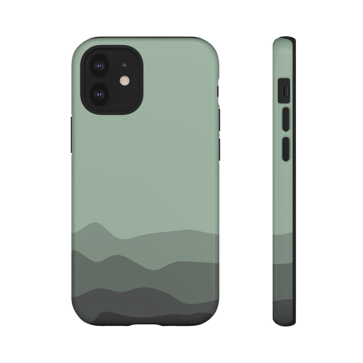 Green Abstract Waves Protective Phone Case - Green Phone Case - iPhone 12 Mini / Glossy