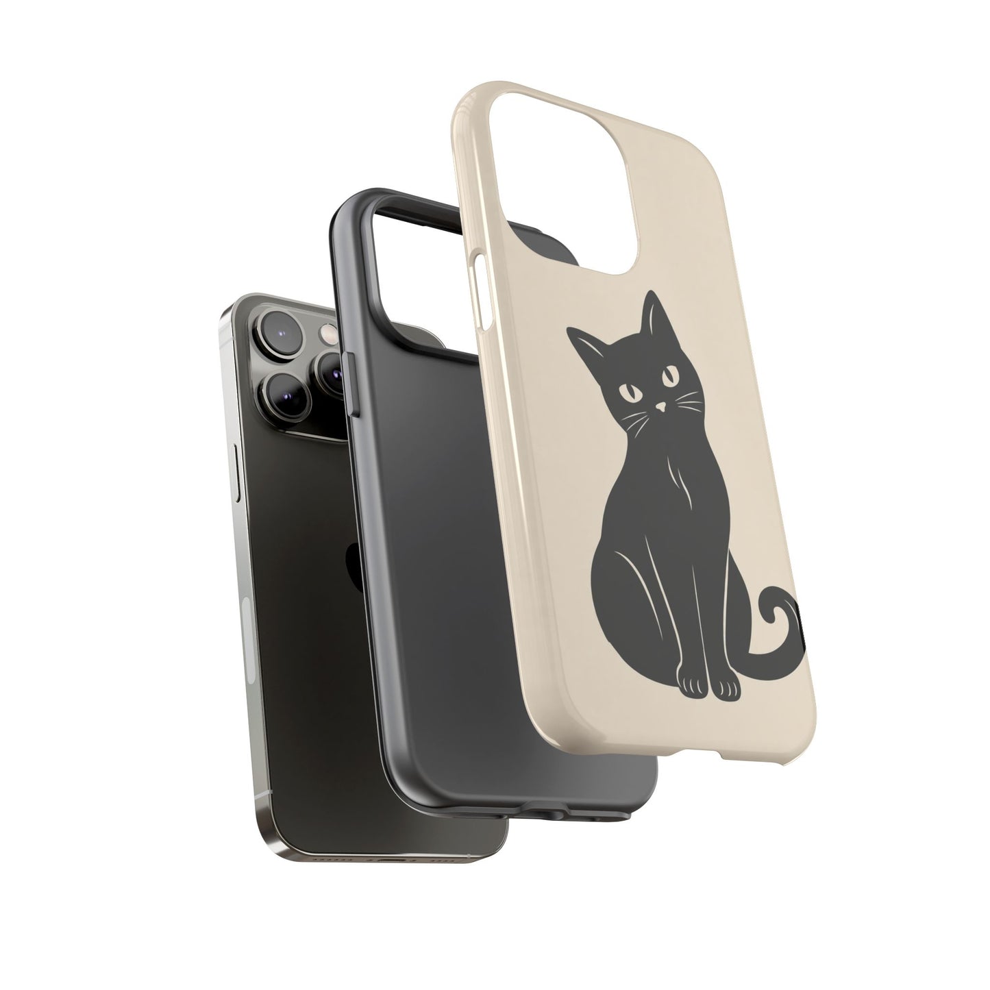 Minimalist Cream & Black Cat Phone Case