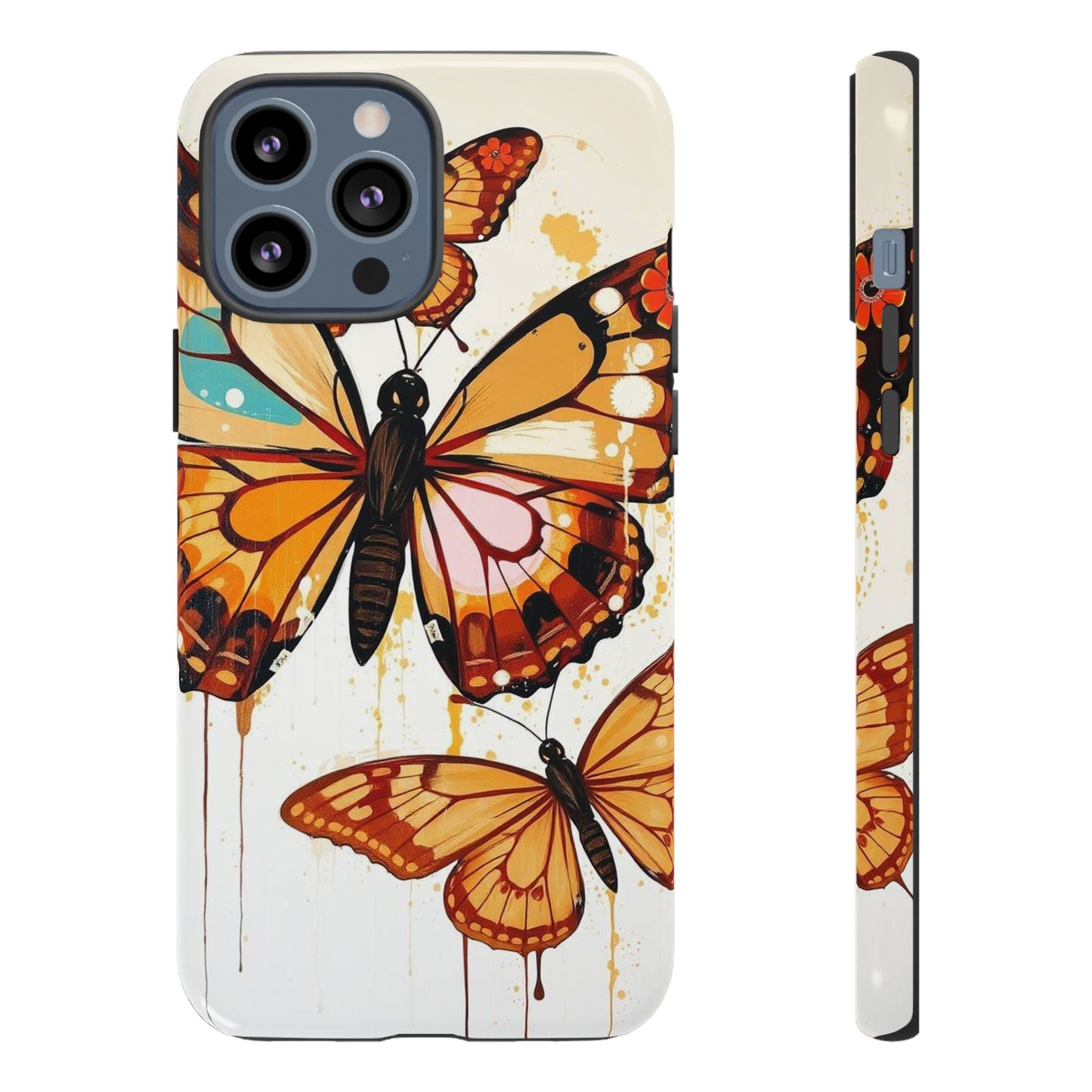 iPhone 13 Pro Max / Glossy Phone Case - Abstract Butterflies Design Phone Case