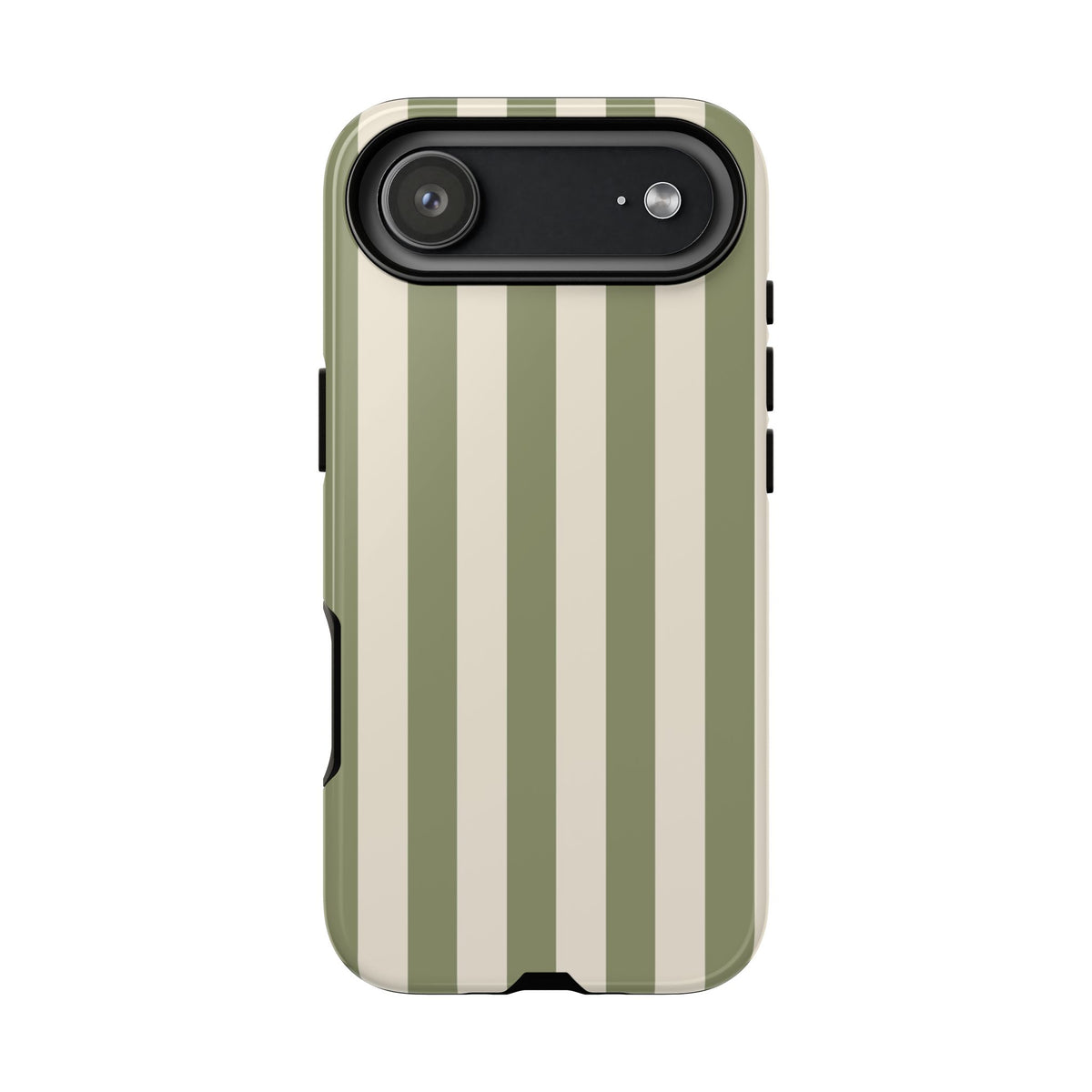 Olive & Beige Stripe Pattern Phone Case - Green Phone Case - iPhone 17 Air / Glossy