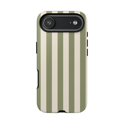 Olive & Beige Stripe Pattern Phone Case - Green Phone Case - iPhone 17 Air / Glossy