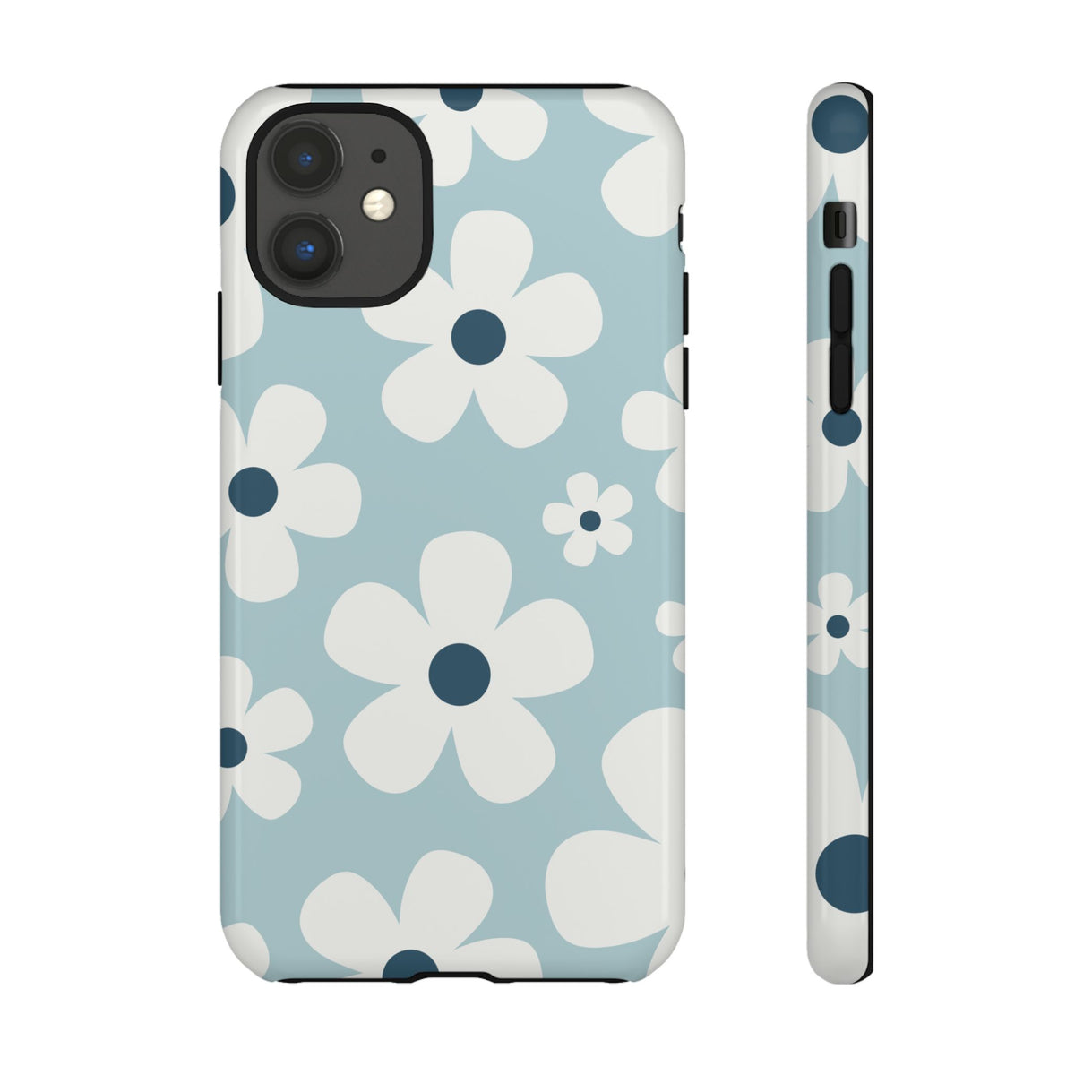 Cute Light Blue Daisy Pattern Phone Case - Blue Phone Case - iPhone 11 / Glossy