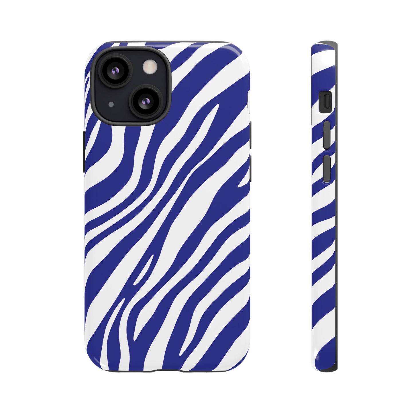 Modern Electric Blue Zebra Print Phone Case