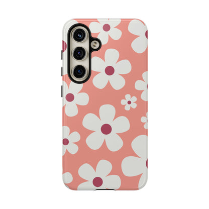 Samsung Galaxy S24 / Glossy Phone Case - Cute Pink Daisy Pattern #2 Phone Case
