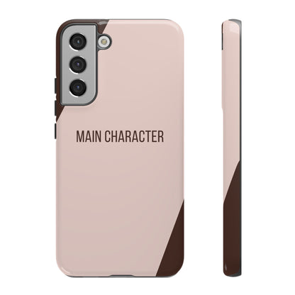 Samsung Galaxy S22 Plus / Glossy Phone Case - Sassy Statement Case ’Main Character’ in Pink & Brown