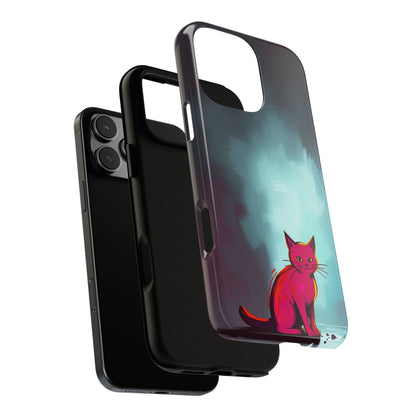 Pop Art Moody Cat Design Phone Case - Multicolor Phone Case
