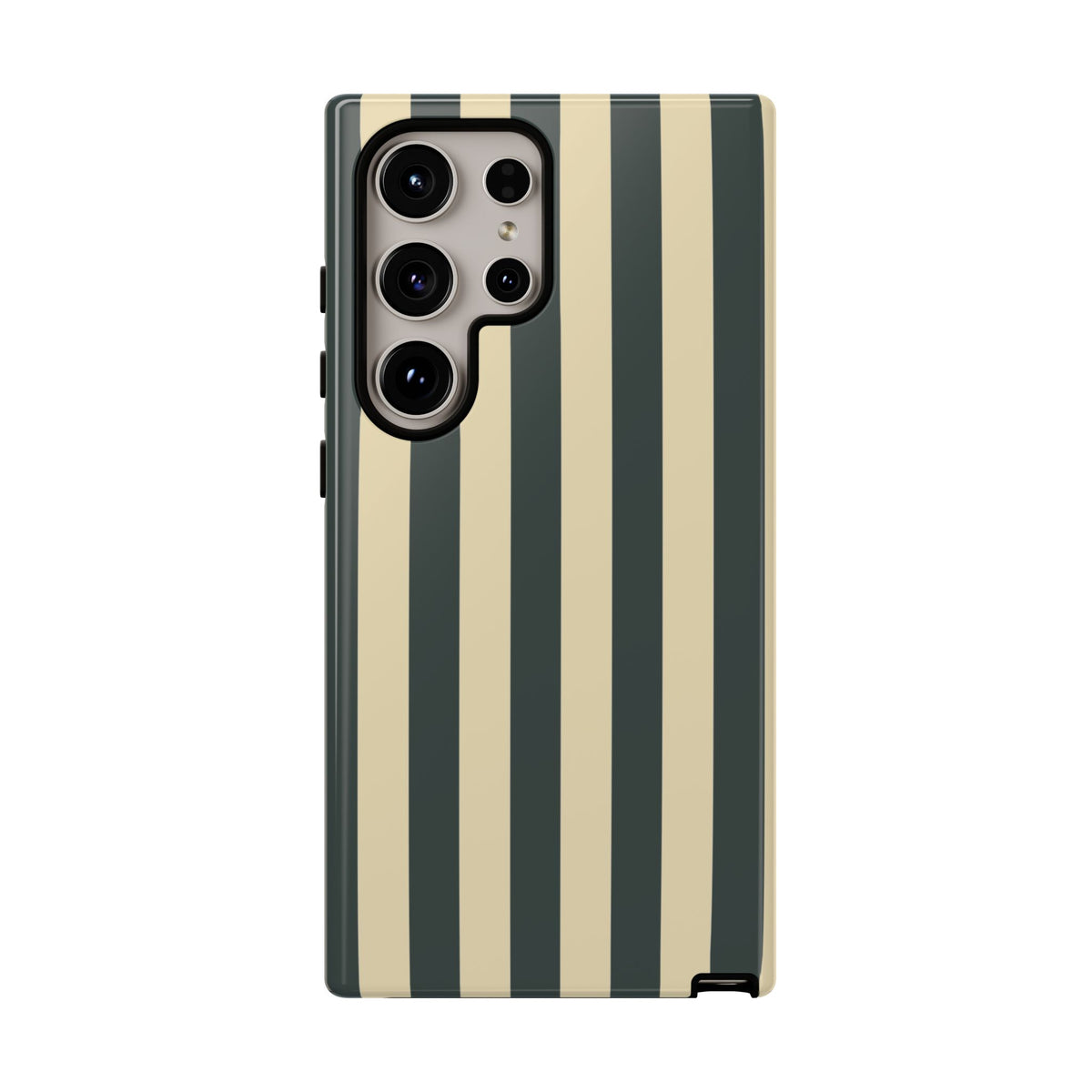Green & Beige Stripe Pattern Phone Case - Green Phone Case - Samsung Galaxy S24 Ultra / Glossy