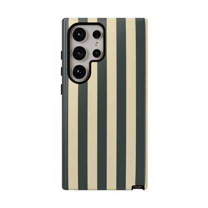 Green & Beige Stripe Pattern Phone Case - Green Phone Case - Samsung Galaxy S24 Ultra / Glossy
