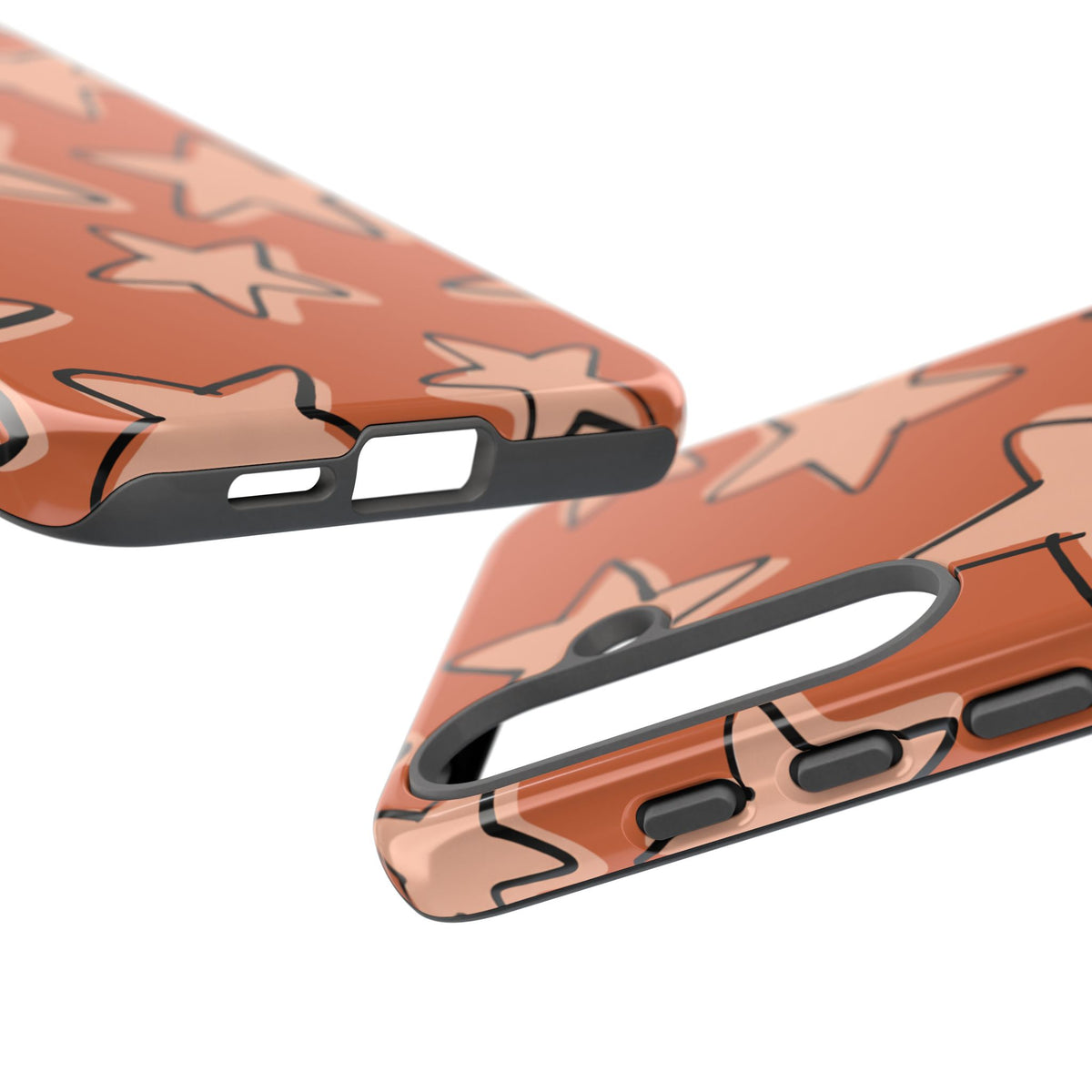 Burnt Orange Doodle Star Phone Case