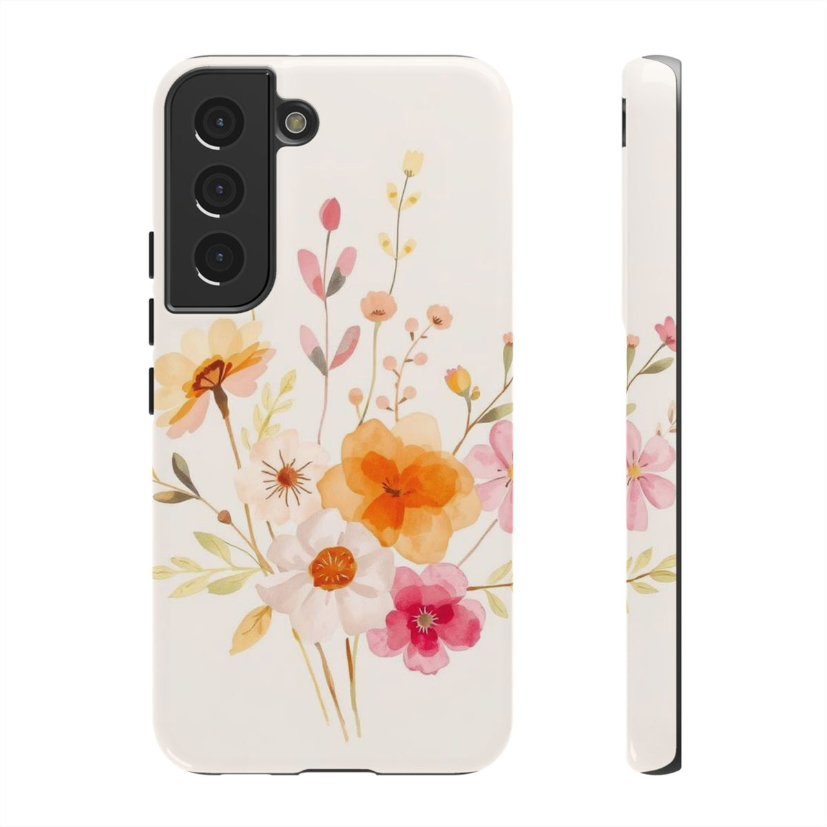 Boho Chic Watercolour Flower Pattern Phone Case - Multicolor Phone Case - Samsung Galaxy S22 / Glossy