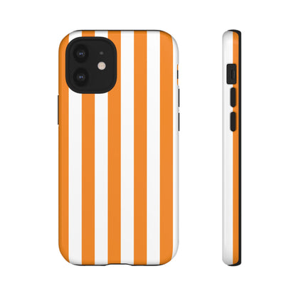 iPhone 12 Mini / Glossy Phone Case - Simple Yellow & White Stripe Pattern Phone Case