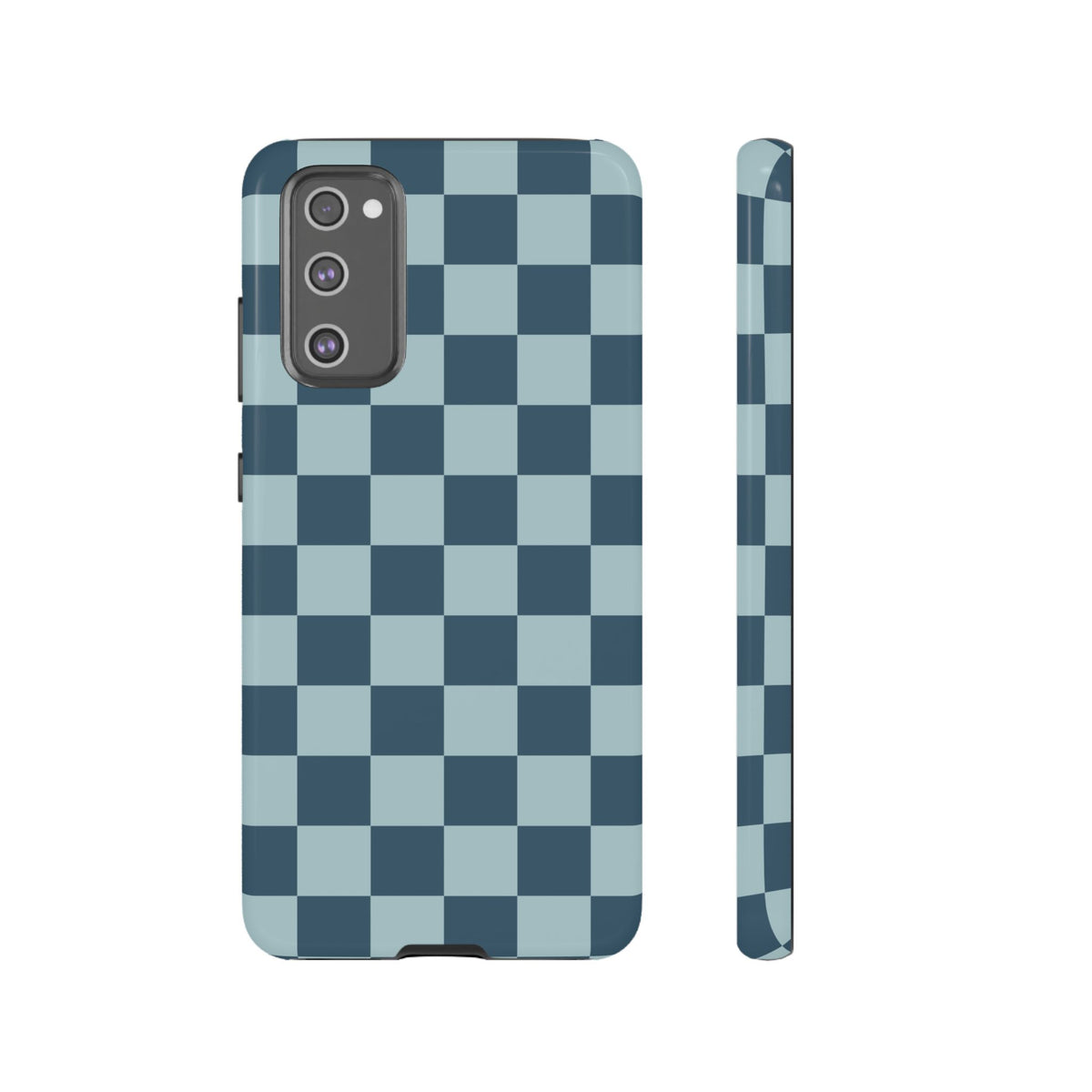 Blue Checked Pattern Phone Case - Blue Phone Case - Samsung Galaxy S20 FE / Glossy