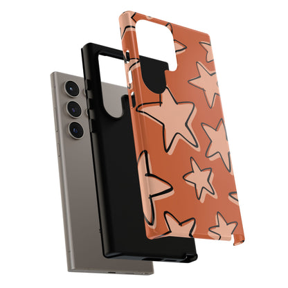 Burnt Orange Doodle Star Phone Case