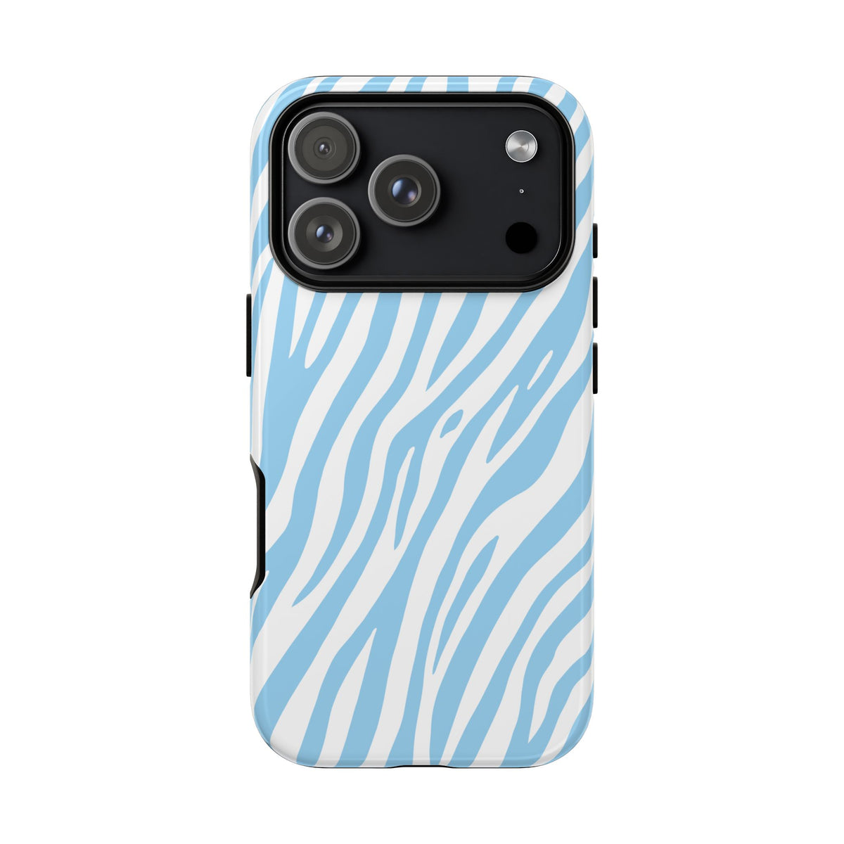 Sky Blue Tiger Print Phone Case - Blue Phone Case - iPhone 18 Pro / Glossy