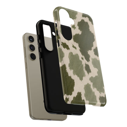 Stylish Olive Green Cow Print Phone Case