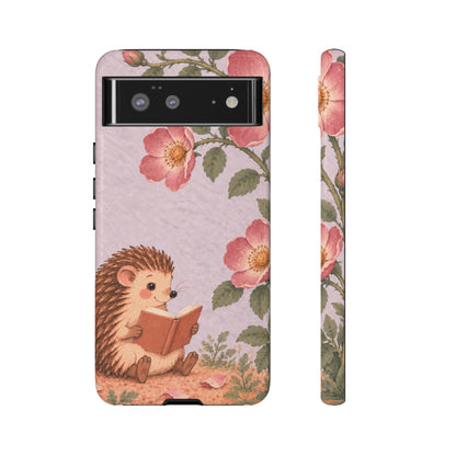 Whimsical Lilac Hedgehog and Wild Rose Phone Case - Purple Phone Case - Google Pixel 6 / Glossy