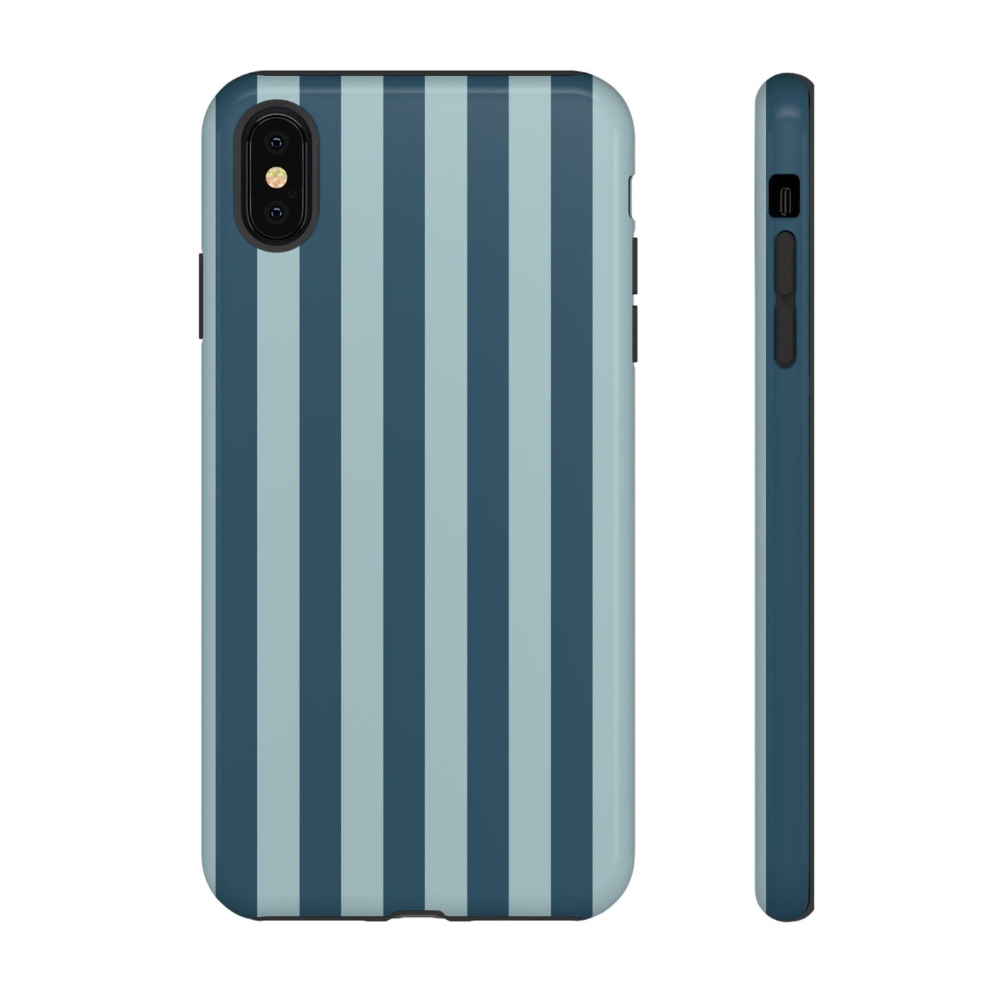 iPhone XS MAX / Glossy Phone Case - ’Blue Stripe Pattern’ Phone Case