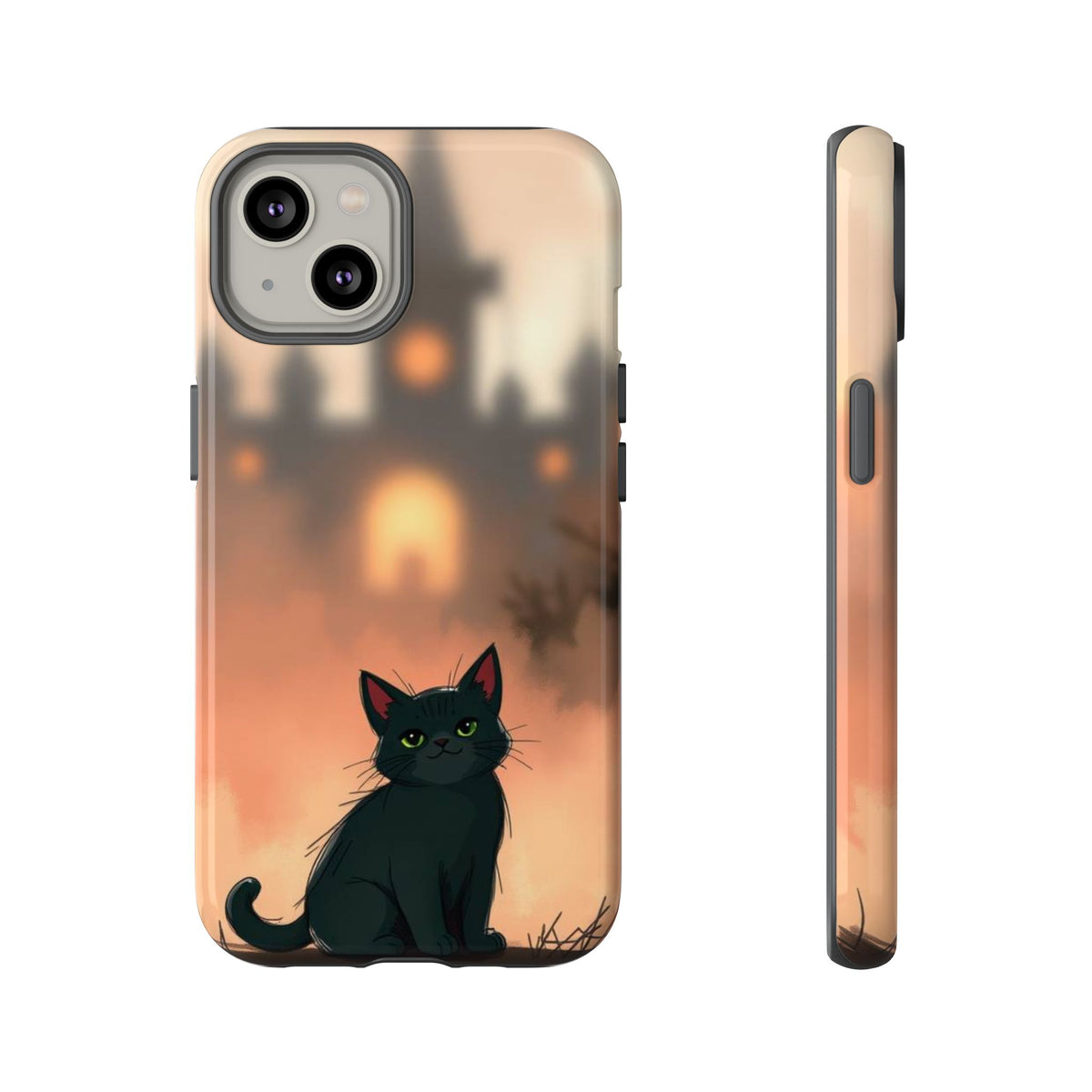 Cute Gothic Cat Design Phone Case - Multicolor Phone Case - iPhone 14 / Glossy